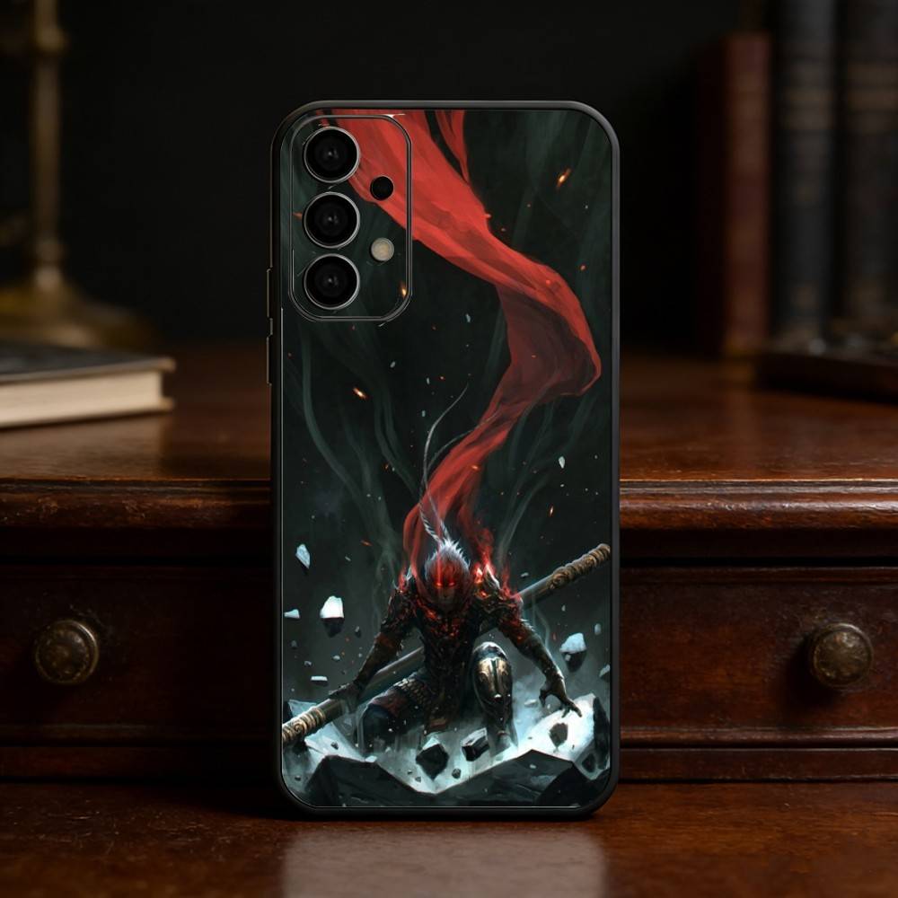 

B-Black Myth Wukong phone Case For Samsung S25,24,21,22,23,30,Ultra,20,Plus,Fe,Lite,Note Soft Black Cover Samsung S105G