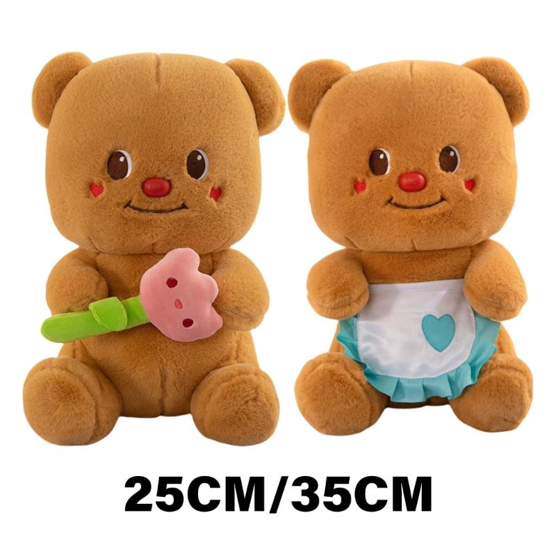 Cute Doll Bear Butter Stuffed Animals Bear Toy Soft Comfortable Bear Doll Early Education Toddlers Toy