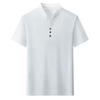 Men's Slim Fit Stand Collar Henley T-Shirt - Casual Button Detail Short Sleeve Top