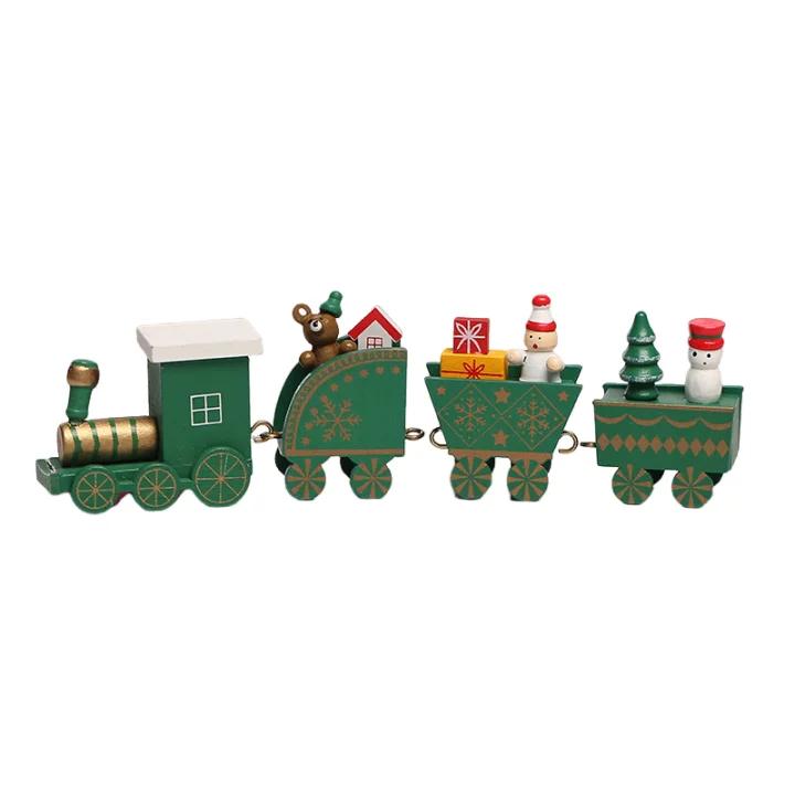 Christmas Train Decorations Children's Holiday Gifts Window Displays Desktop Ornaments Wooden Small Gifts Christmas Train Wooden