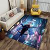 Cyberpunk Girl Neon City Scene suitable as a non-slip mat for the living room or bedroom sofa
