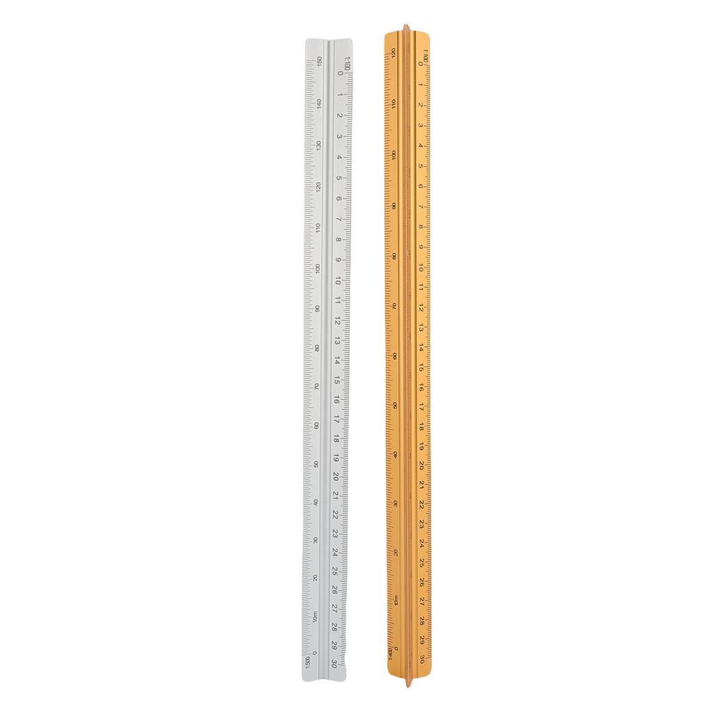 Architectural Scale Ruler 30cm Range Aluminum Accurate Concave Design Multifunctional Triangle Draft
