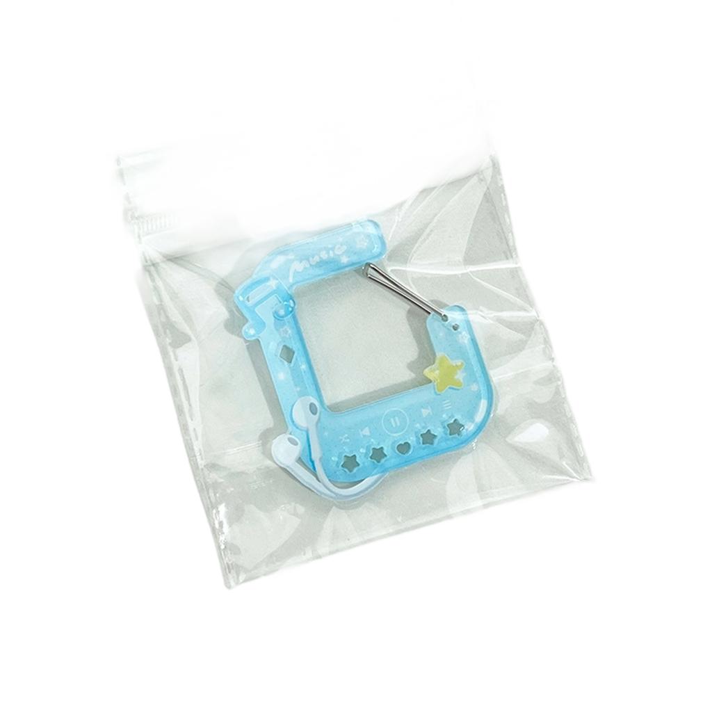 Cute Anime Music Player Keychain Hollow Carabiner Backpack Charm For Girls Aesthetic Acrylic Climbing Hook Accessory