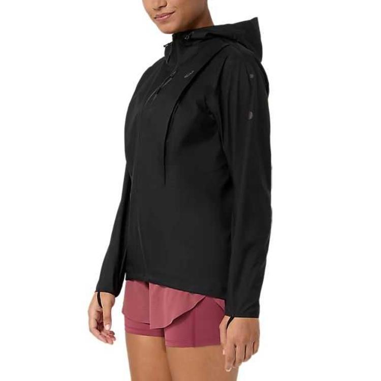Women's ASICS FUJITRAIL Running Jackets Women's Performance Black Hooded (Non-detachable) Moderate