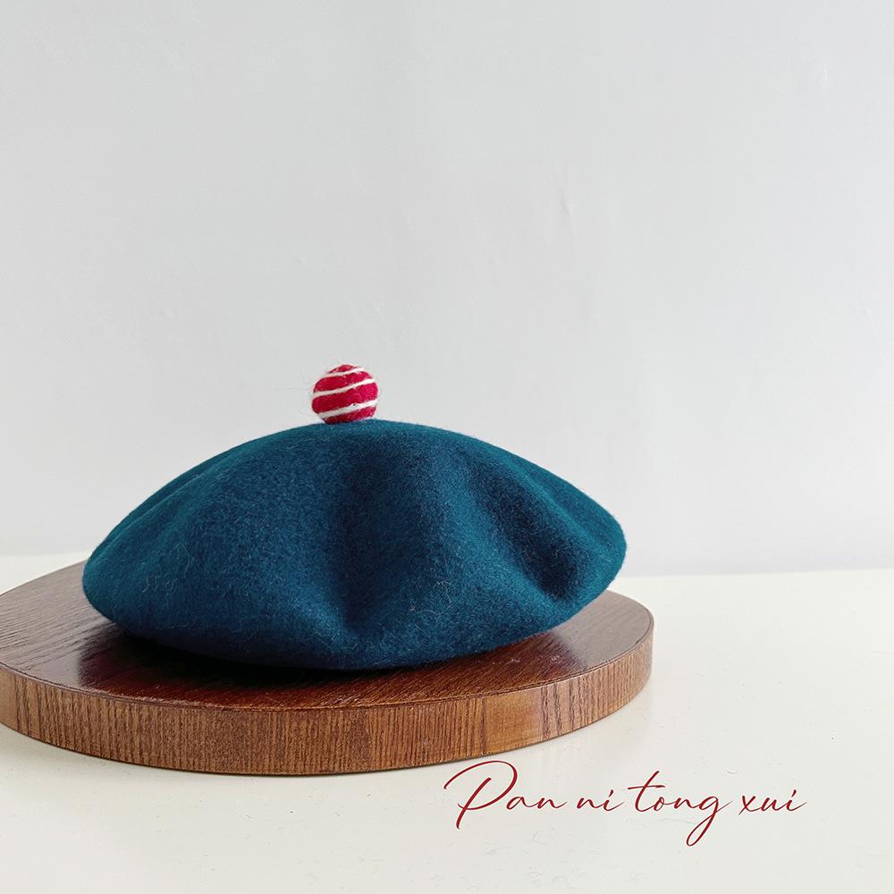 

1pc Women French Classic Solid Color Beret Cap,fleece-lined Warmth Leisure Fashion Beanie Hat Suitable for Party Wear,dailywear павлин голубой