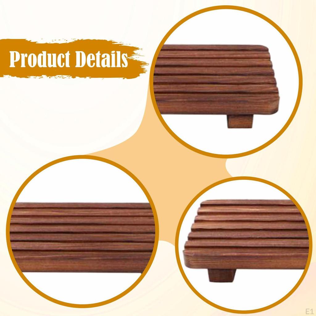 Wood Pedestal Soap Stand Bathroom Tray Counter Rustic Riser Dish Holder for Jewelry Plant