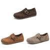 Womens Retro Loafers With Inner Height Increase And Buckle Closure For Casual Daily Wear