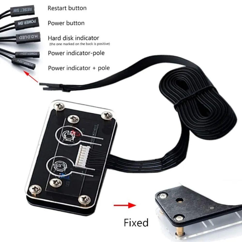 Transparent PC Power Switch Acrylic Power Button External Power Supply  Desktop Computer