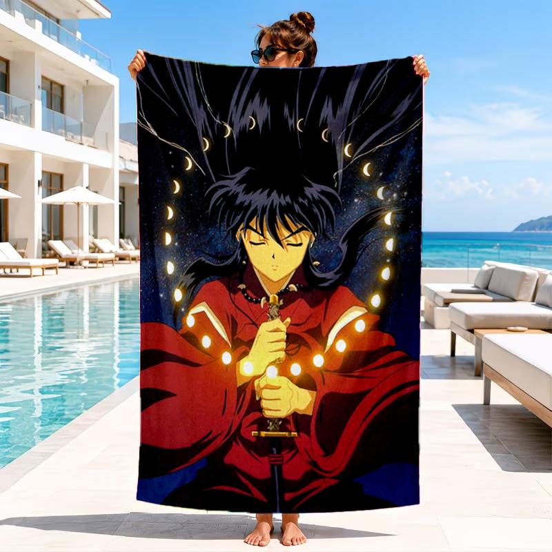 Anime Sessho-maru  Beach Towel, Microfiber Beach Towel, Perfect For Pool, Beach, Travel, Home Decor Beach Party Fan Gifts