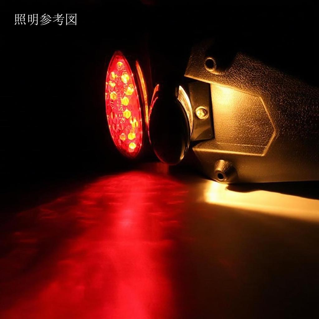 SZYUMO Universal Rear Fender with LED Brake Light and Warning Motorcycle Modified Mud Guard Lamp Lamp, (Red Cover)