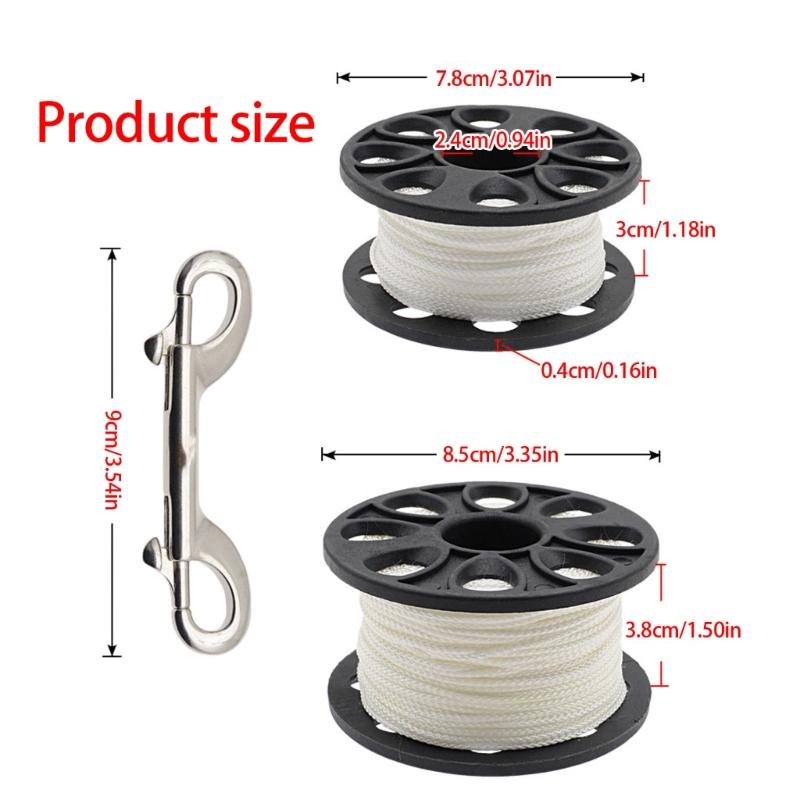 Multipurpose Scubas Diving Reel Compacts Diving Line Spool With High Visibilities Nylon Cord For Underwater Navigations