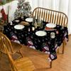 Christmas Polyester Tablecloth Snowman Print Lightweight Stain Resistant Dining Decor Long Table Cover