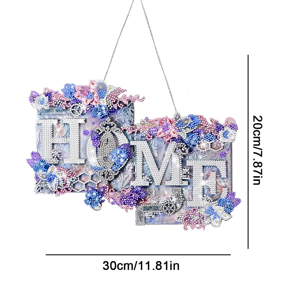 Acrylic Diamond Painting Hanging Pendant Single-Sided 5D DIY Diamond Painting Dots Pendant for Garden Window Decoration