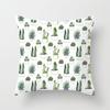 Green Plant Geometric Cushion Cover Peach Leather Fleece Home Pillow Case Sofa Office Cushion Head Back Cover