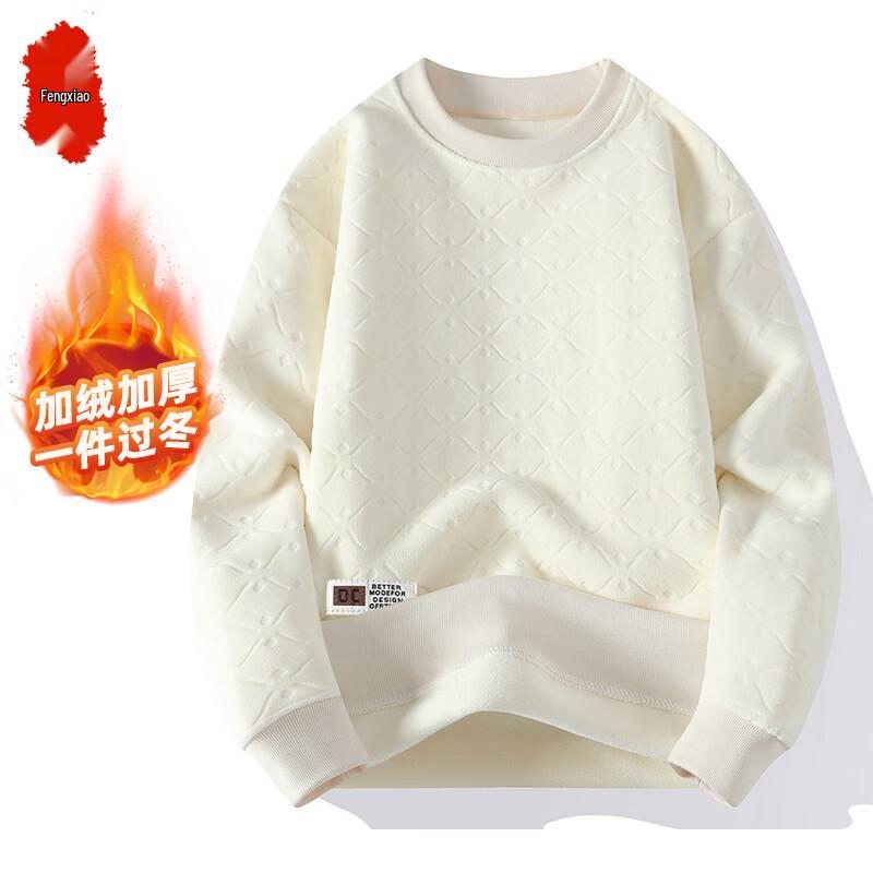 Men's Thick Fleece-Lined Round Neck Sweatshirt