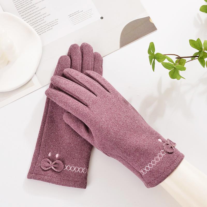 New Rabbit Fleece Warm Gloves Women'S Fall And Winter Outdoor Riding Windproof Padded Winter Cold Thickening Sports