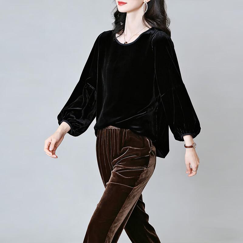 Women's Mulberry Silk Velvet Loose Top