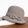 JYL DIY Winter Bucket Hat Women Plaid Bow Elegant Slim Fashion Cloche Hat