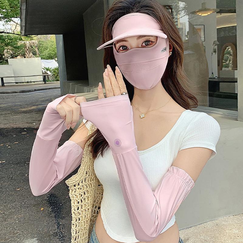 Women's Breathable Summer Sunscreen Face Mask with Brim for Cycling