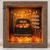 Small Halloween Figures Lighted Frame Ornaments, Light Up Shadow Box, Warm Festive Party Supplies Atmosphere LED Lights for Home Living Room