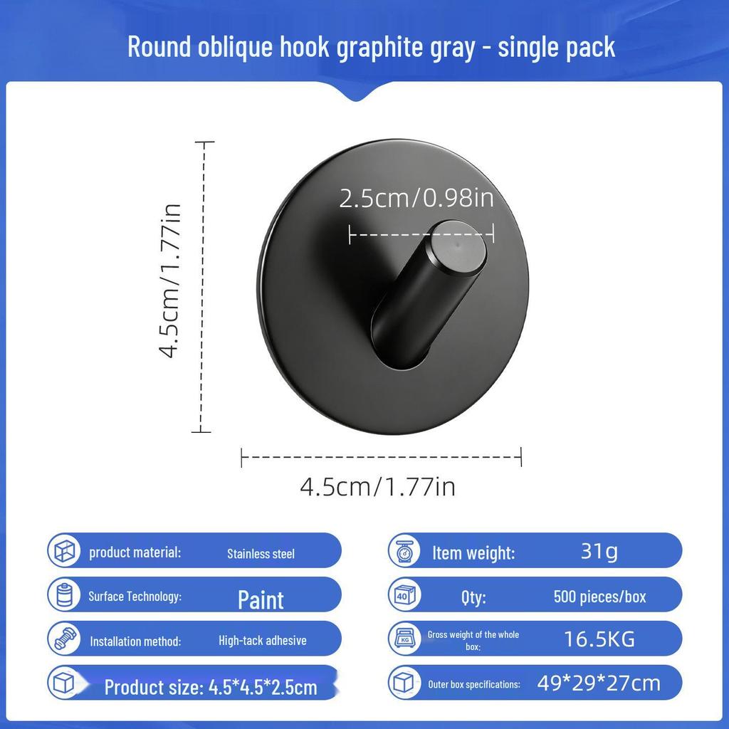 Punch-Free Strong Adhesive 304 Stainless Steel Wall Hook
