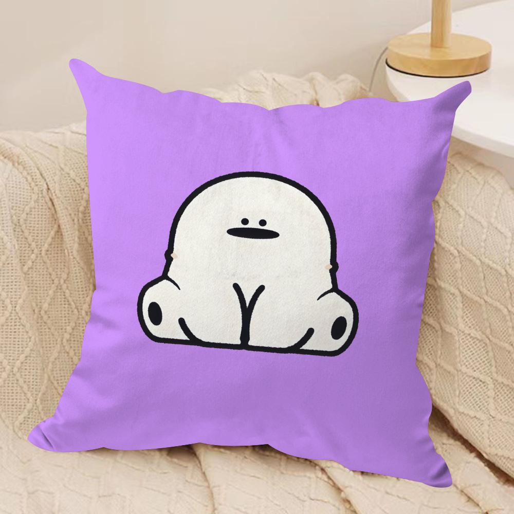 Cute animal patterns Cushion Cover Soft Plush Fabric Double-Sided Printed Sofa Cushion Cover for All Seasons Home Decor Gift