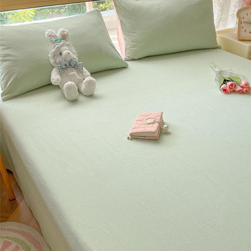 Minimalist Striped Thick Solid Bed Sheet For Single Double Household & Student Dormitory Bed