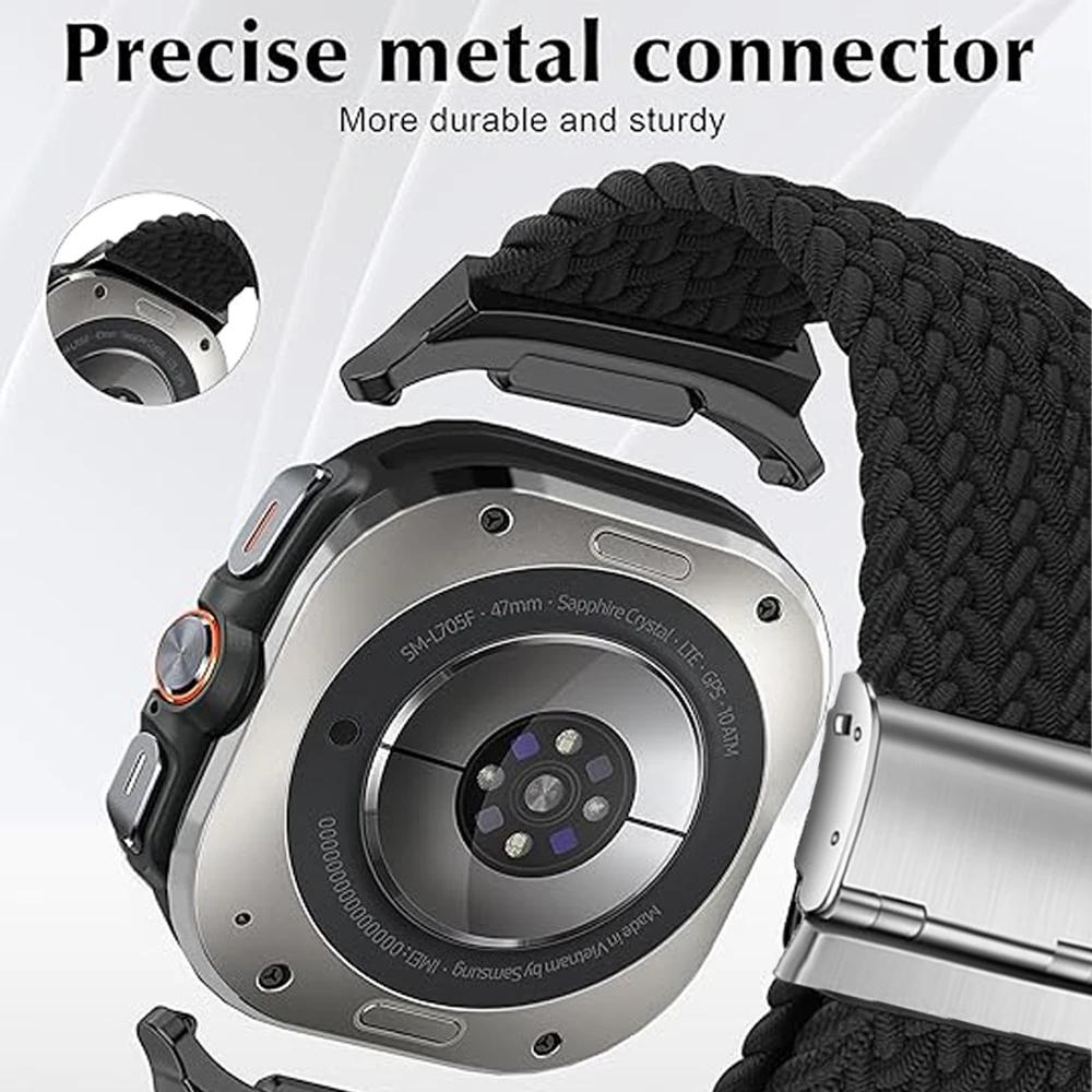 Braided Metal Buckle for Samsung Galaxy Watch 8 Strap 44mm 40mm Braided Loop Correa Galaxy Watch 8 Classic 46mm/Ultra 2025 Band