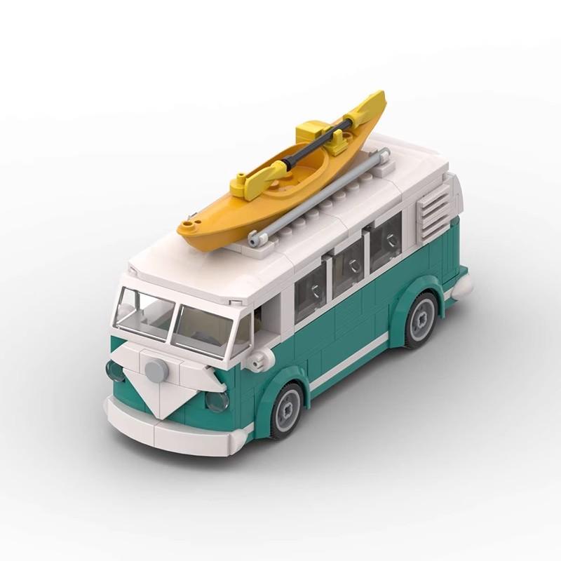 Bricklink MOC 10220 Speed Technical Car VW T1 Camper Van City Camp Truck Creative Sets With Box Building Blocks Kid Toys Gift
