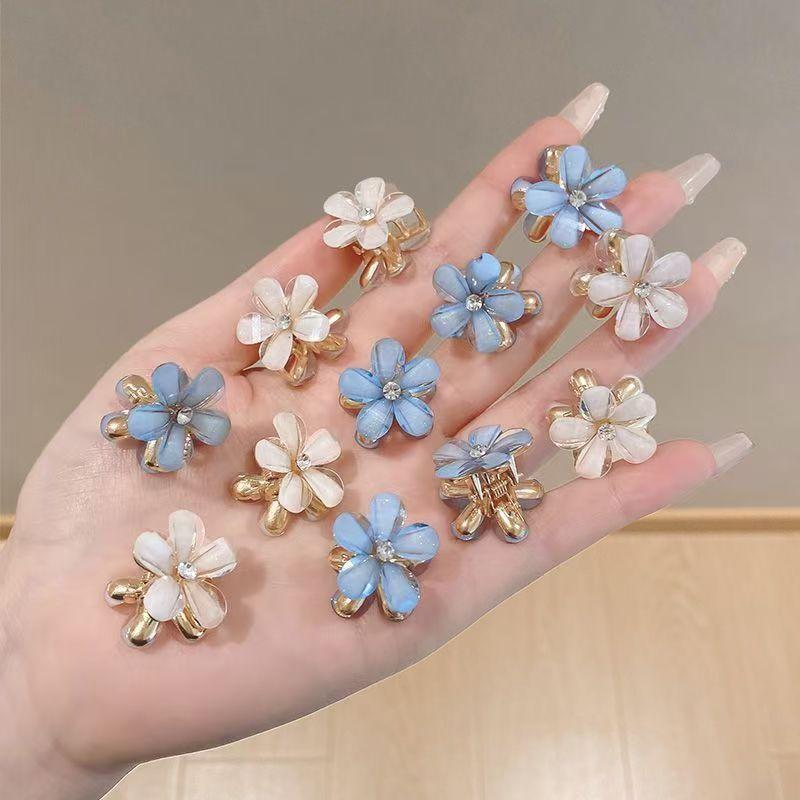 2/6/10PCS Set Women Girl Mini Hair Claws Flower Alloy Cute Hairpin Kids Sweet Hair Accessories Spring Clip