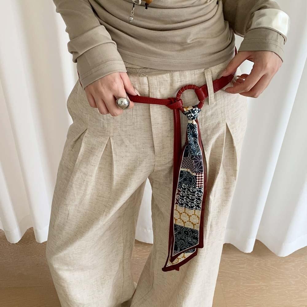 Bohemian Style Retro Jacquard Waistband Ethnic Style Silk Tie Design Belt Cashew Printed Belt Gift