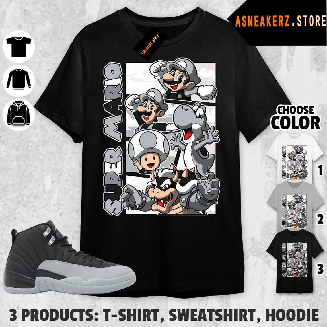 Shirt Match AJ 12 Barons Wolf Grey Sneaker Matching Tee Retro MRO Mario T-Shirt 2XL