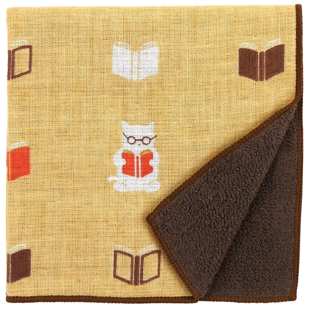 Hamamonyo Japanese Towel Reading Cat Semi-Wash (Towel Handkerchief)
