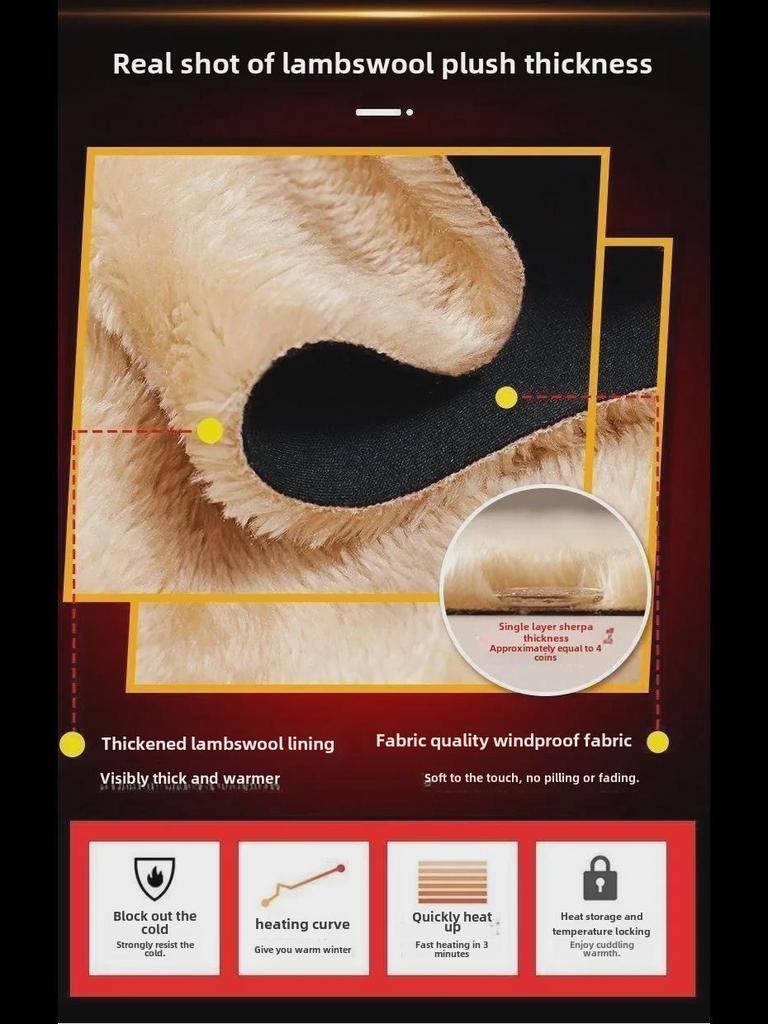 Men's Winter Sports Fleece-Lined Cuffed Pants, Plus Size, Loose Fit