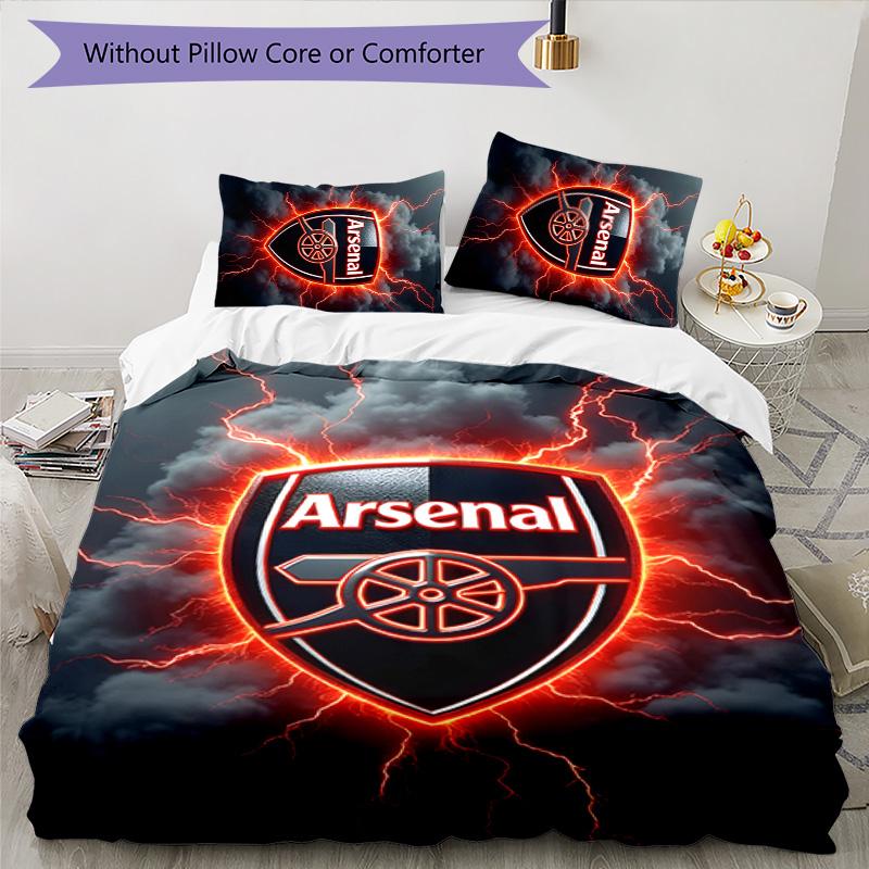 3pcs A-Arsenal2 Design Cover Set - HD Printed Bedding with 1 Cover and 2 Pillowcases - Perfect for Home and Dorm Decor