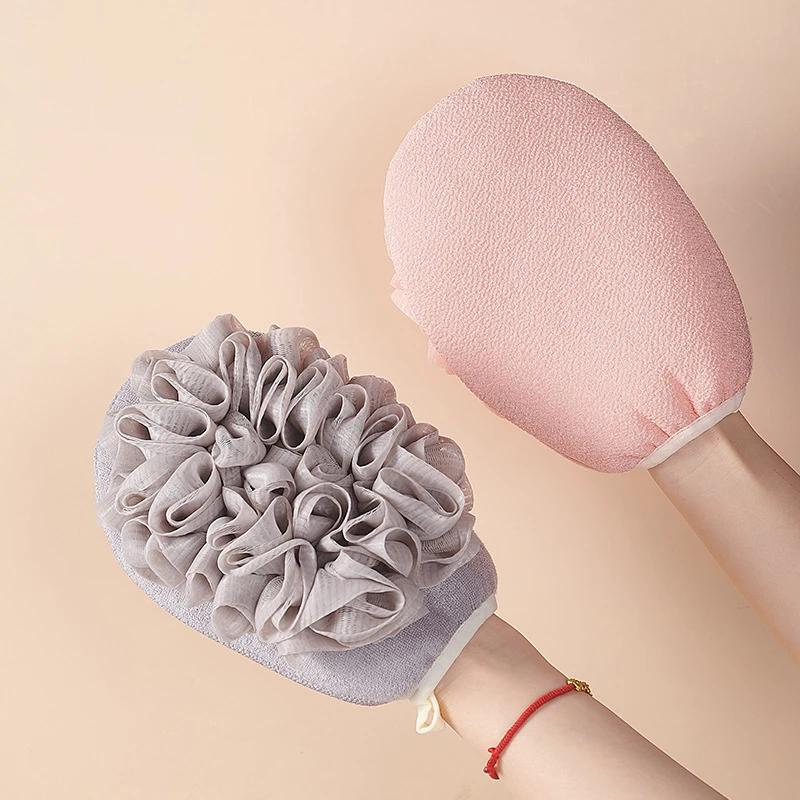 2 In 1 Bathroom Shower Ball Body Scrubber Bath Sponge Towel Bathroom Tool Exfoliating Gloves Body Cleaning Bath Flower