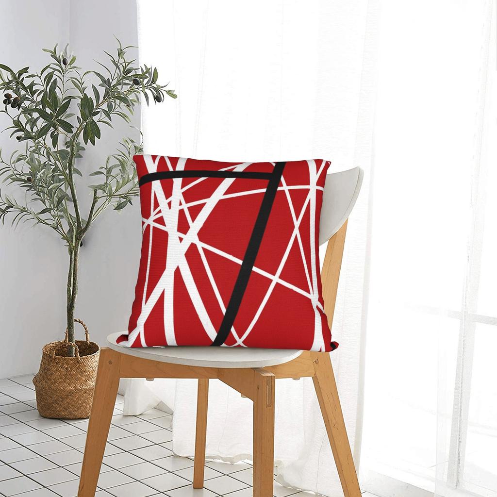 Van Halen Red Stripes Pillow Case Soft Pillow Cover Morden Pillowcases For Sofa Couch Bed Living Room