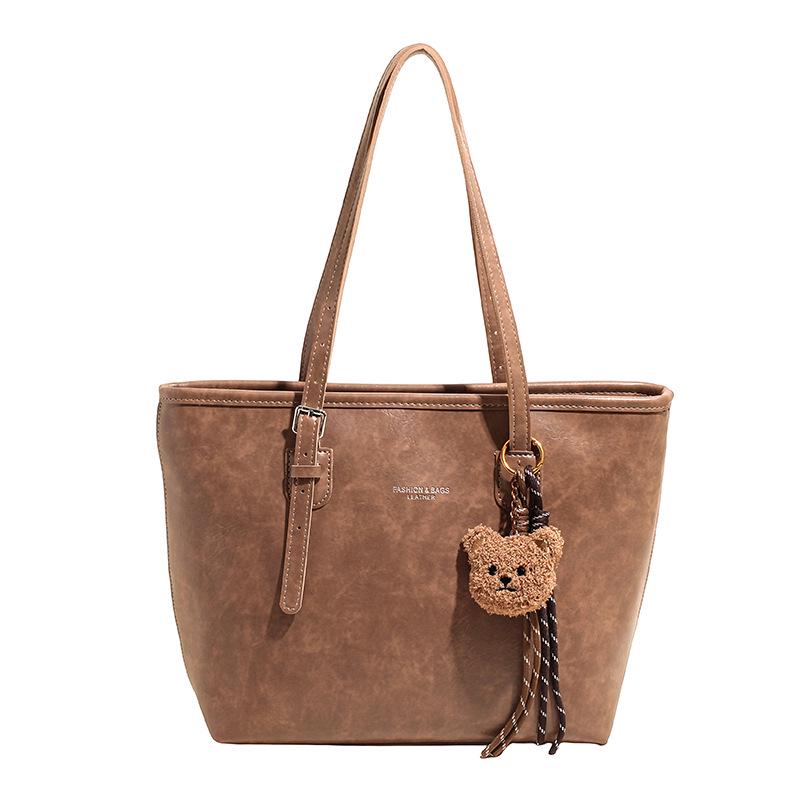 Women's Korean Fashion Large-Capacity Retro Tote Bag - Versatile and Stylish Underarm Accessory