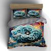 Swirling cloud clock Bedding Duvet cover sets Duvet covers Pillowcases gifts (1 * Duvet Cover 2 * Pillowcases, without duvet insert)