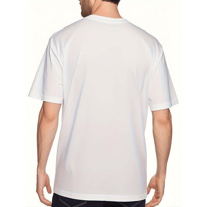 European Sizes Men'S Pattern Heat Transfer Print T-Shirt | Casual Outdoor Sports Easy Top, Summer Short Sleeve, Fashionable Daily Outing