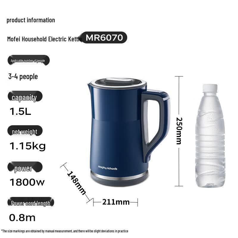 Morphy Richards 1.5L Thermostatic Electric Kettle CN plug (adapter included)