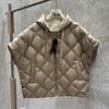 Autumn and Winter New Down Jacket Vest European Version Large Size Loose Side Buckle Hooded Vest Rhombus Thermal Vest