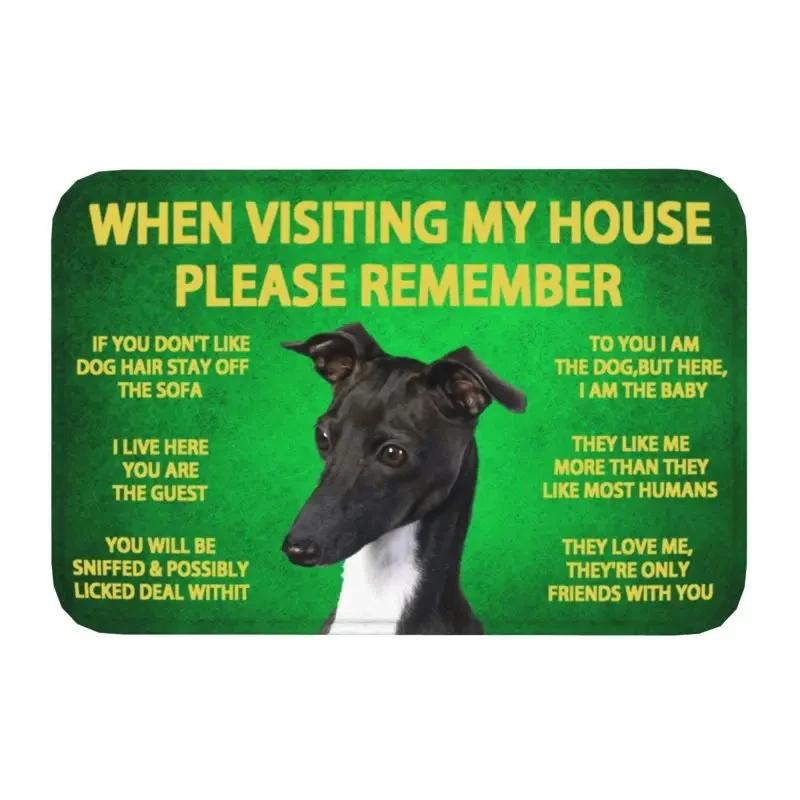 Please Remember Staffordshire Bull Terrier House Rules Doormat Mat Anti-Slip Kitchen Bath Living Room Entrance Rug Carpet