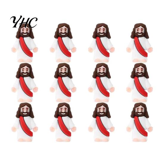 PVC Jesus Figure 12/48Pcs Mini Figurine Savior Model Statue Sculpture Desktop Decoration Easter Ornament Christmas Festival Gift
