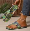 Fashion Summer Women Slippers Bohemian Flower Pattern Sandals Casual Flip Flops Fashion Big Size Slippers Home Slides Women sling shoes