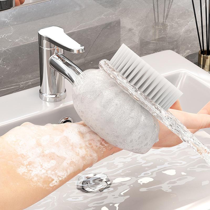 1 Stück Badekörperbürste Badezimmerartikel für das Badezimmer Duschschwamm mit langem Griff Peeling Schlammpeeling Doppelseitige Produkte Haushalt