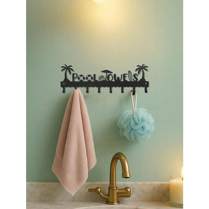 Heavy Duty Wall Hooks Black Modern Towel Robe Hanger Space Saving Mount Organizer Bathroom Bedroom Kitchen Metal Home Storage Decor