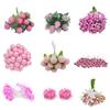 Mixed Pink Plant Flower Cherry Stamen Berries Bundle DIY Christmas Wedding Cake Gift Box Wreaths Decor