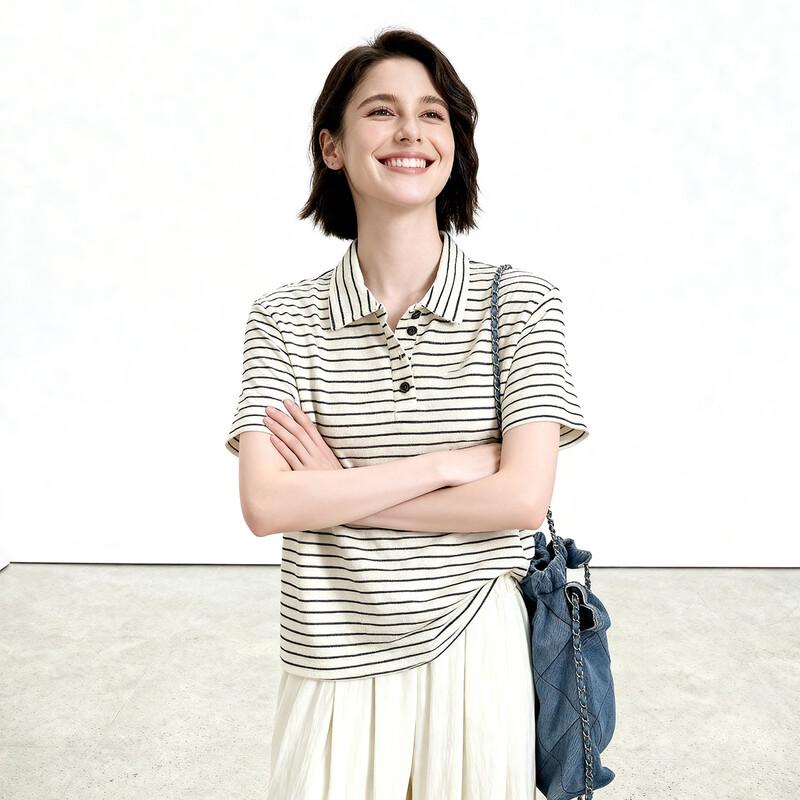 ENC Striped Polo T-shirt M