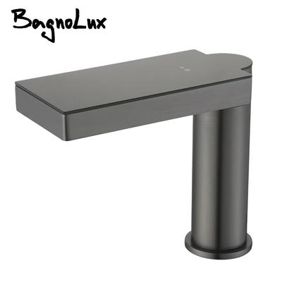 Bagnolux Gun Grey Mixer Hot Cold Water Tap Single Hole Deck Mounted Bathroom Brass On By Sensor Temperature Display Basin Faucet